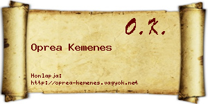 Oprea Kemenes névjegykártya